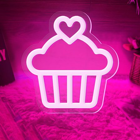 Cupcake Neon Skilt LED Pink Neon Lys til Vægdekoration USB Lysende Skilte til Bageri Dessertbutik Restaurant Bar Cafe Candyland Festdekorationer