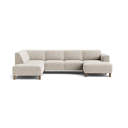 Toledo U-sofa, højrevendt - Genesis Grå/Beige - 302x205x78 - Sofa, u-sofa