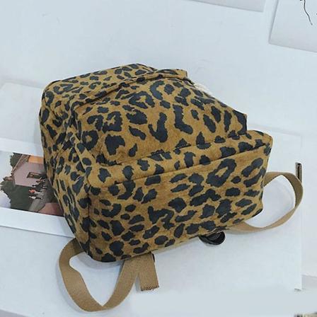 Kvinder Piger Rygsæk Leopard Print Stor Kapacitet Lynlås Mode til Skole Rejse