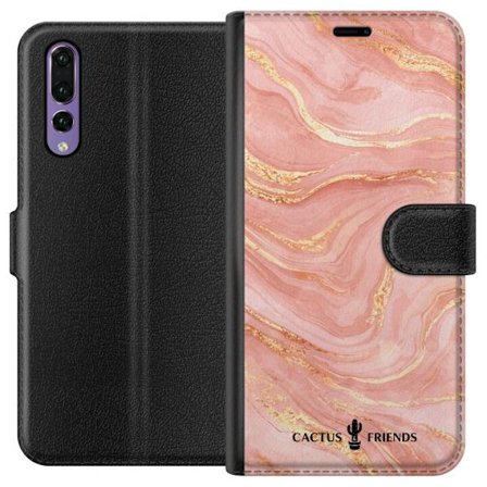 Kompatibelt Plånboksfodral till Huawei Huawei P20 Pro Cactus and Friends – RoseGoldFlow