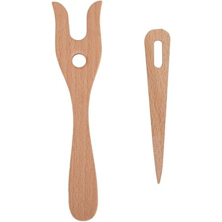 Strikkepinnesett, strikkepinne i tre og heklenål med stort øye