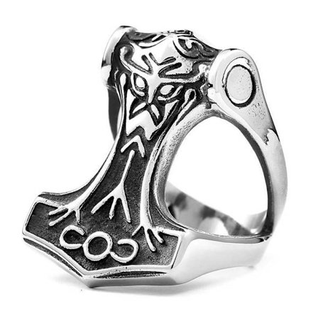 Ring - Norse Mythology - hammer of Thor open - Stainless steel