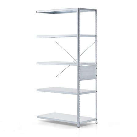 Kontorhylle FIRST, påbyggseksjon, H1960 B1005 D500 mm, galvanisert