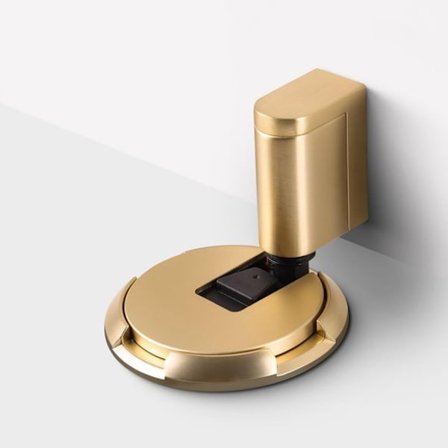 ING Dörrstopp - Stilrena magnetiska dörrstopp i mässing - kan installeras utan att borra eller med skruvar.