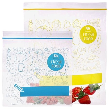 Plastposer med tæt lukning til køle- og fryseskab, 40 stk