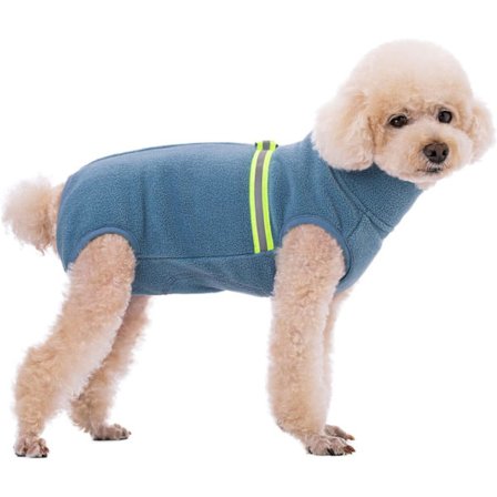 Polar Fleece Frakke til Hunde, Helkropsjakke, Hunde Onesie Med D Ring Reflekterende Jumpsuit