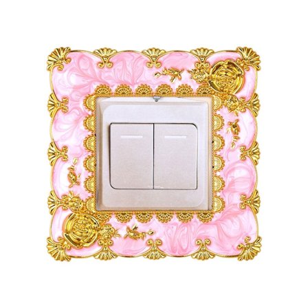 Enkel lysbryter deksel Sokkel Surround Frame PINK&GULD