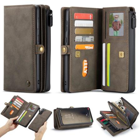 Caseme Big Wallet 2in1 Magnet Plånbok Samsung S21 Fe - Brun Brun