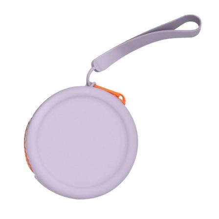 Mini rund silikon myntväska Headsetväska Kid present purple