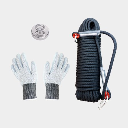 Magnet fishing kit NOCK Skattjakt Premium, single-sided neodymium magnet (Ø60 mm / lifting capacity 150 kg) + thread locker, 5 ml + 16-braided rope (