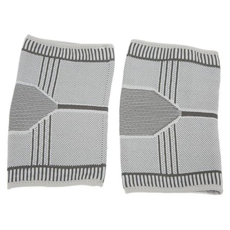 1 Par Grafén Albuebeskyttelse Høy Elastisk Pustende 3D Veving Albue Støtte for Fitness Basketball Volleyball M