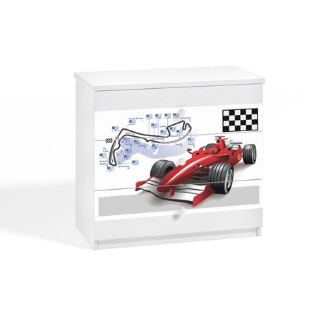 Kocot Kids Byrå - Babydreams Vit - Formula One - Litenleker