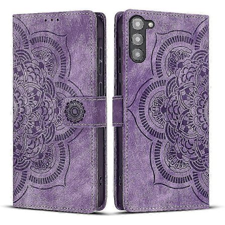 Frosted Læder Etui til Mandala Emed Retro Telefon Lilla{ee} Purple For Samsung Galaxy S23 5G
