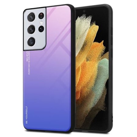 Fodral till Samsung Galaxy S22 ULTRA Skal i ROSA - BLÅT Fodral Skyddsskydd tvåfärgat TPU