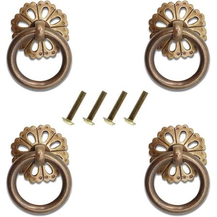 Stykker Vintage Retro Skuffehåndtag, Retro Hul Trækring, Antikke Messinghåndtag, Skuffer, Døre, Skabe, Skabshåndtag [BR]