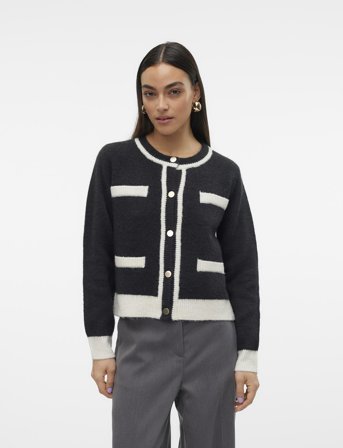 Vero Moda Vmrania Ls O-Neck Cardigan Ga - Black - S