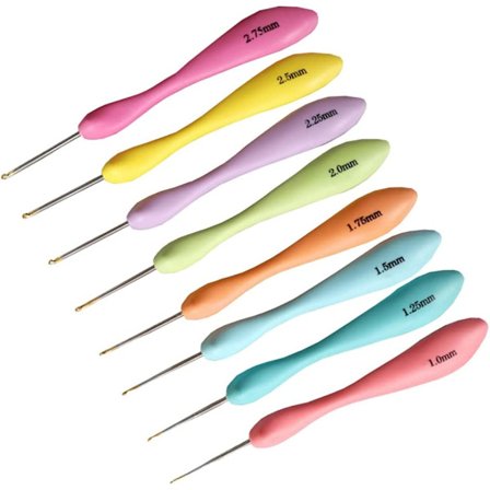 8 Stykker Aluminium Hæklenåle Strikkeværktøjer og Ergonomisk Blød