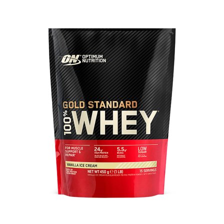 Optimum Nutrition Gold Standard 100% Whey Vanilla Ice Cream 450 g, Sport & Velvære, Protein & Energi, Proteinpulver