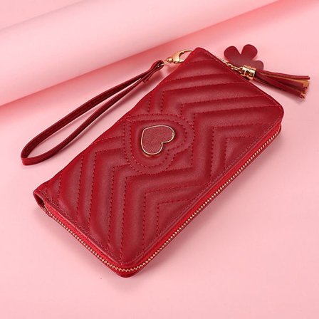 Lang lommebok myntpung RØD