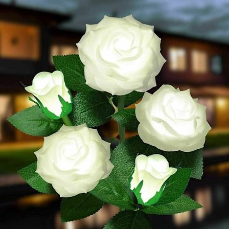 LED solsikkelamper kunstige roser udendørs lampe solcelledrevet til havearbejde