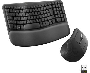 Logitech Wave Keys and Lift Combo - Ergonomisk, trådlös mus och tangentbord