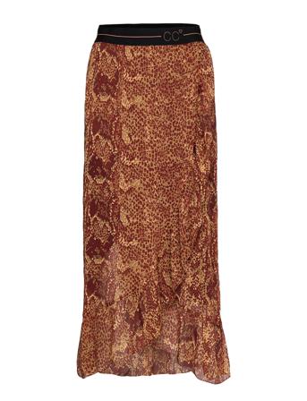 Skirt W. Pyton Print And Frill Brown Coster Copenhagen