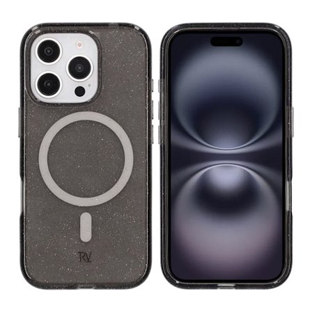iPhone 16 Pro Rvelon Mobilskal TPU med MagSafe - Glitter Svart