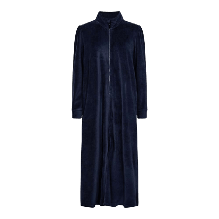 Decoy Badrock Med Dragkedja | Velour Marinblå Morgonrockar Dam Blå XXL