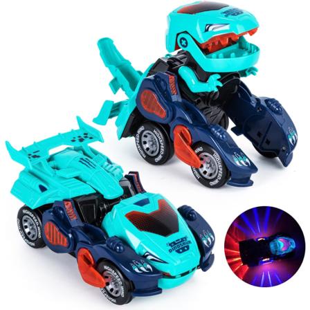 Elektrisk automatisk dinosaur transformerende bil med blinkende lys og lyd for 3-7 år gamle gutter og jenter pedagogisk leketøy bursdag julegaver for 