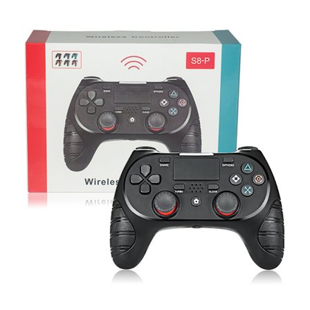 PS4-spelkontroll Sexaxlig dubbel vibration med ljus PS4 trådlös