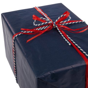 GAVEPAPIR BLÅ RIBBET