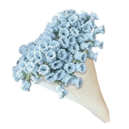 Bouquet teppe DIY materialpakke, Heklet Blomsterbukett Romantiske Strikkede Blomsterpledd for Hjemmeinnredning