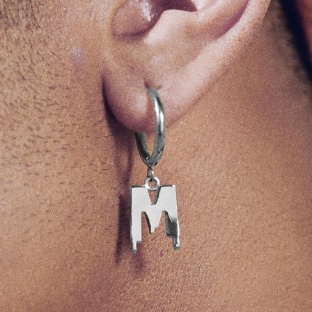 Fahrenheit | M-Ohrring aus schmelzendem Stahl für Männer - Creolen mit Anhänger