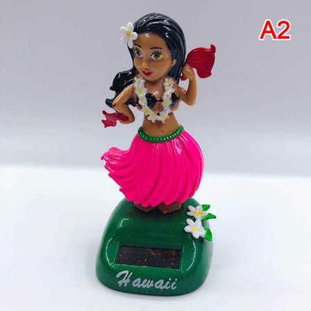 Solar Powered Dansdekoration Skakhuvud Doll Dashboard Ha