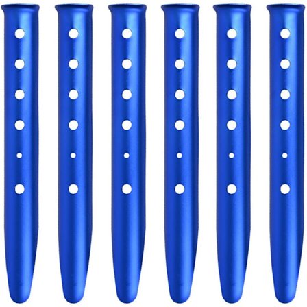 6-pakning med kraftige teltplugger i metall for sand/teltplugger for snø/U-formede campingteltplugger/teltplugger i aluminium, egnet for camping, 