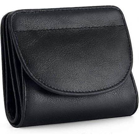 Liten damplånbok i äkta läder med RFID-skydd och myntficka, miniplånbok damplånbok (FMY)