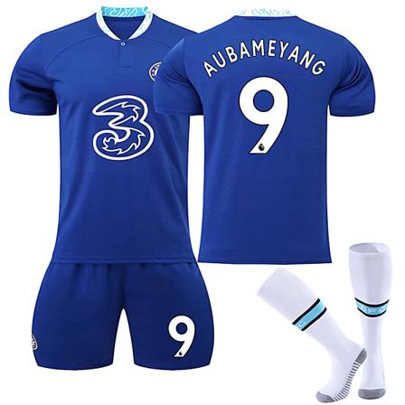 Chelsea F.C 22-23 Hem Jersey AUBAMEYANG Nr 9 Fotbollströja kit L