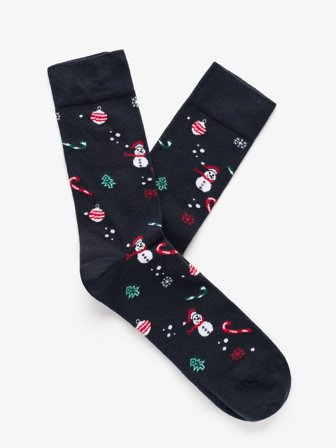 John Henric Men's Marineblaue Weihnachtssocken Size Onesize