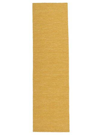Handloom Flat 80X300 Petit Jaune Uni Couloir Tapis De Laine