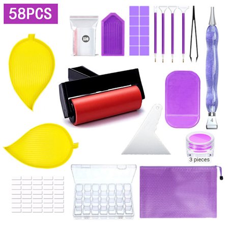 58 stk. DIY Diamond Art tilbehørssæt, 5D Diamond Painting værktøj