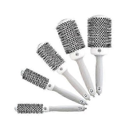 Børste - OLIVIA GARDEN - Expert Blowout Shine - 35 - Keramisk - Ioner - Antistatisk hvid og grå
