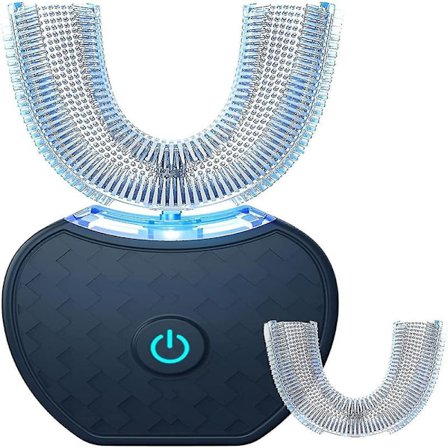 Elektrisk tannbørste, automatisk tannbørste, U-formet sonisk tannbørste for hvitere tenner med utskiftbare børstehoder