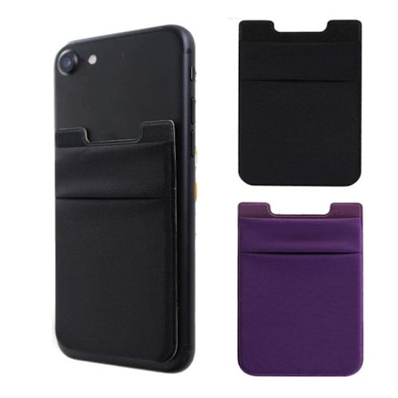 Pakke med 2 Selvklebende Telefonkortlommer, Bankkortlomme, Selvklebende Baklomme for Mobiltelefon