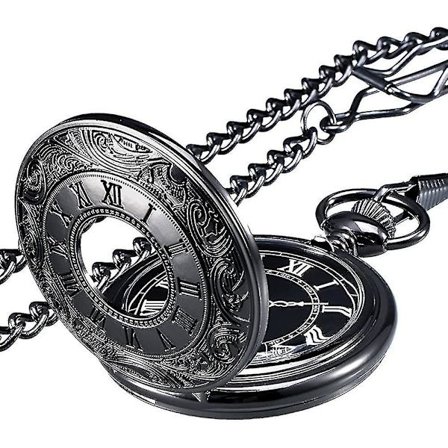 Vintage Lommersk Ur med Romertal Skala og Kæde