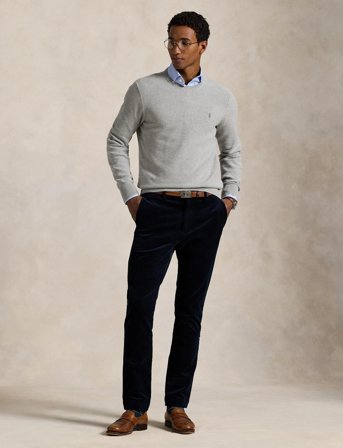 Polo Ralph Lauren Mesh-Knit Cotton Crewneck Sweater - Grey - XS