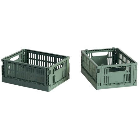 HAY Colour Crate Mini förvaringslåda 2-pack, sage green | Inredning > Förvaring > Förvaringslåda | Bagaren och Kocken