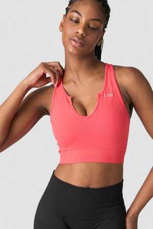 ICANIWILL - Ribbed Define Seamless Tank Top Coral Red- Tanks - Dames - sportkleding van ICIW