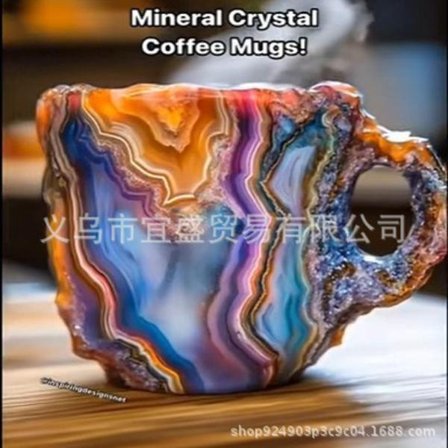 Mineral krystall kaffekopper - Resin håndverk - Imitasjon mineral krystall kaffekopper