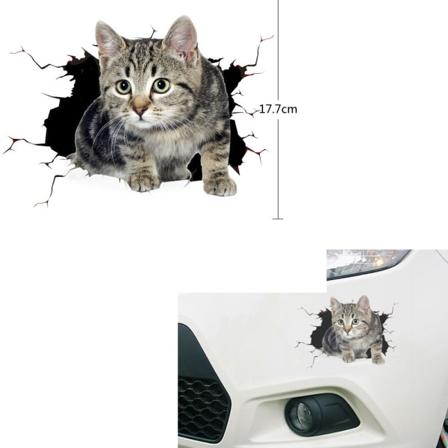 En 3D-simulering søt katt personlig kreativ bilklistremerke, bil