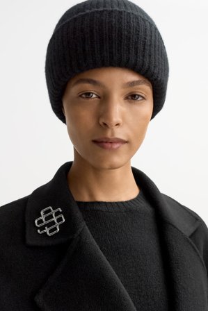 Soft Goat - Ribbed beanie - Cashmere beanie - One Size - Black